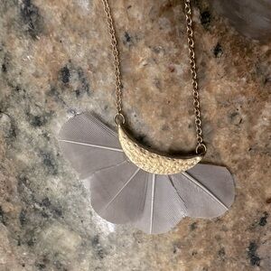 Elegant Gold and Silver Feather Necklace